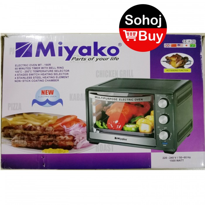 Miyako Electric Oven  MT-190R  19L  Black